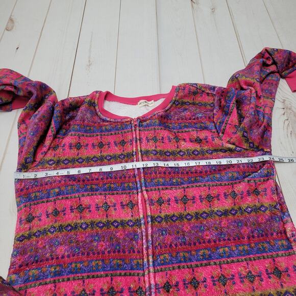 Natural life plush jumpsuit boho pink one piece Pajamas romper PJs loungewear - Picture 4 of 7